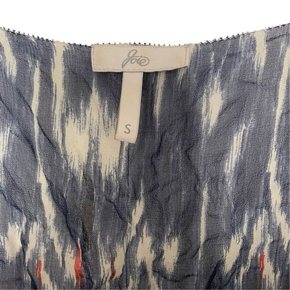 Joie 100% silk chiffon ikat tank top size Small tiered ruffle hem - Picture 3 of 7